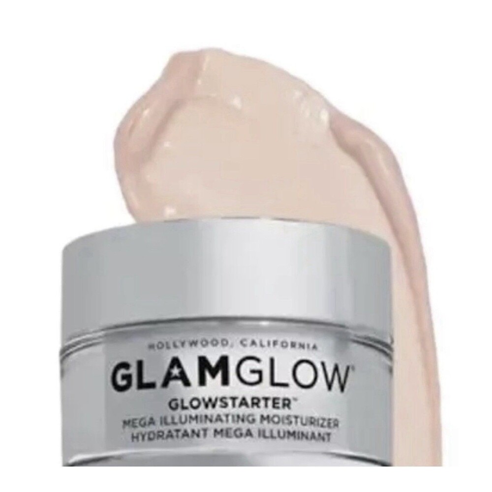 NIB GlamGlow Glowstarter Mega Illuminating Moisturizer Nude Glow 1.7oz 50ml 👀👀